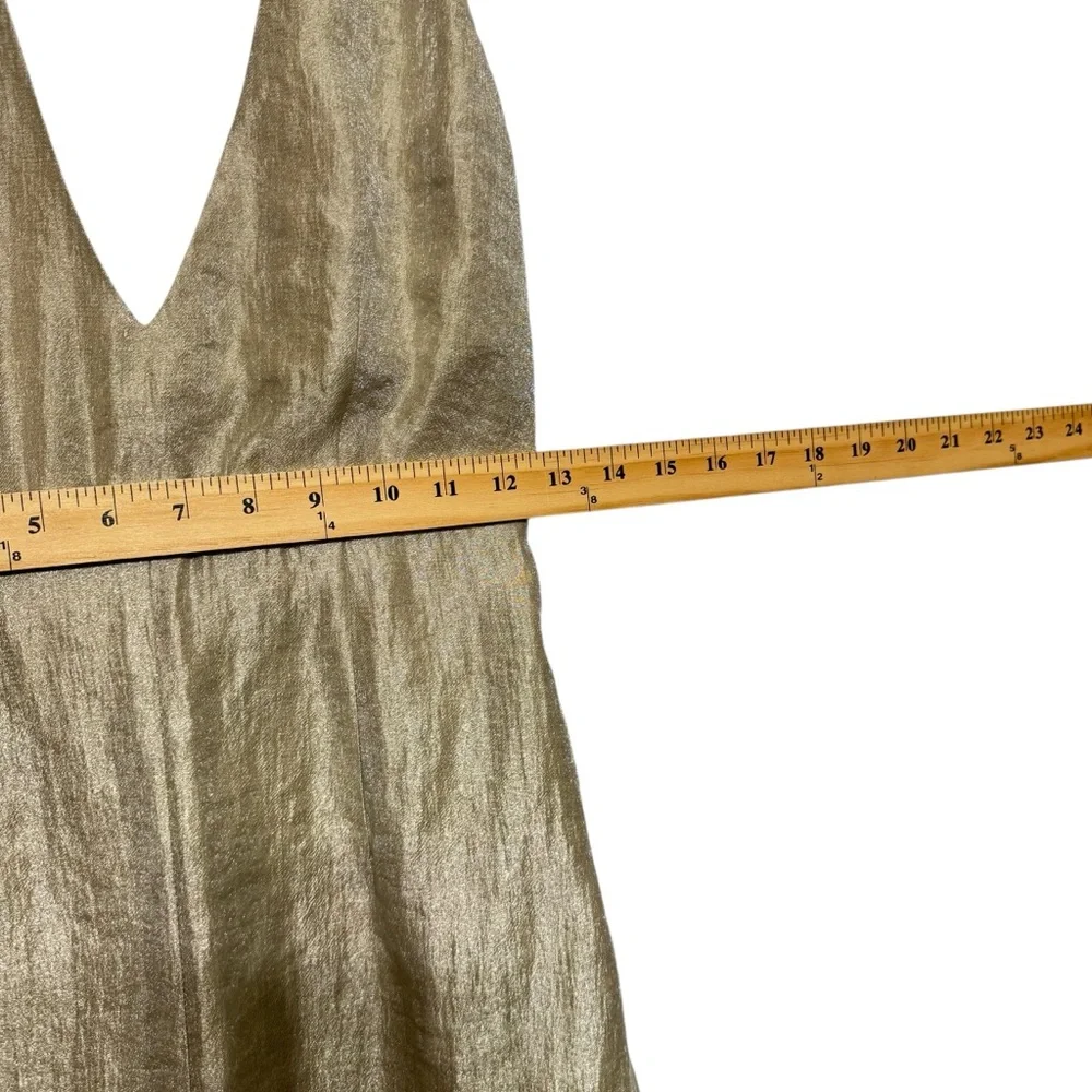 Free‎ People Gold Shimmer Plunge Neckline Romper Size 4